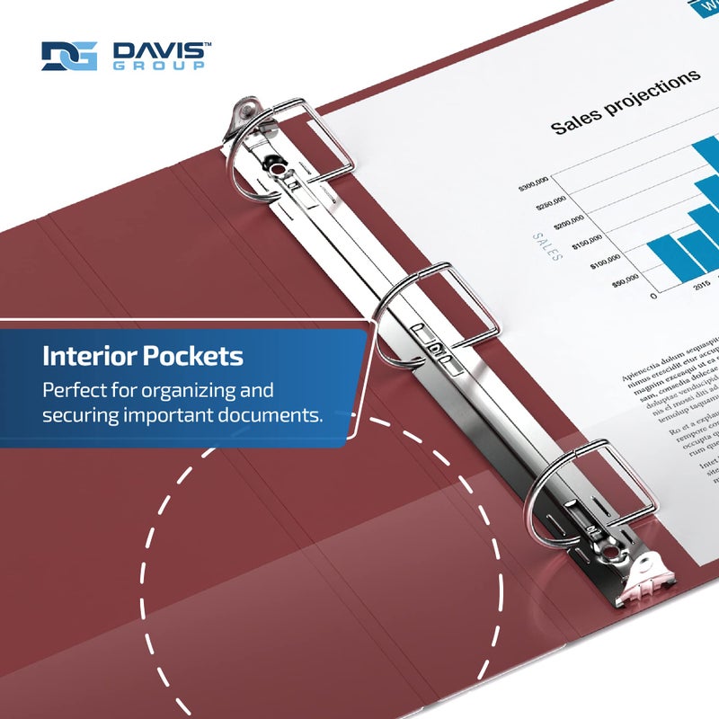 Davis Group Premium Economy 6-Pack 3-Ring Binders for School or Office, D-Ring Binders, 1.5 Inch, Burgundy - Image 5